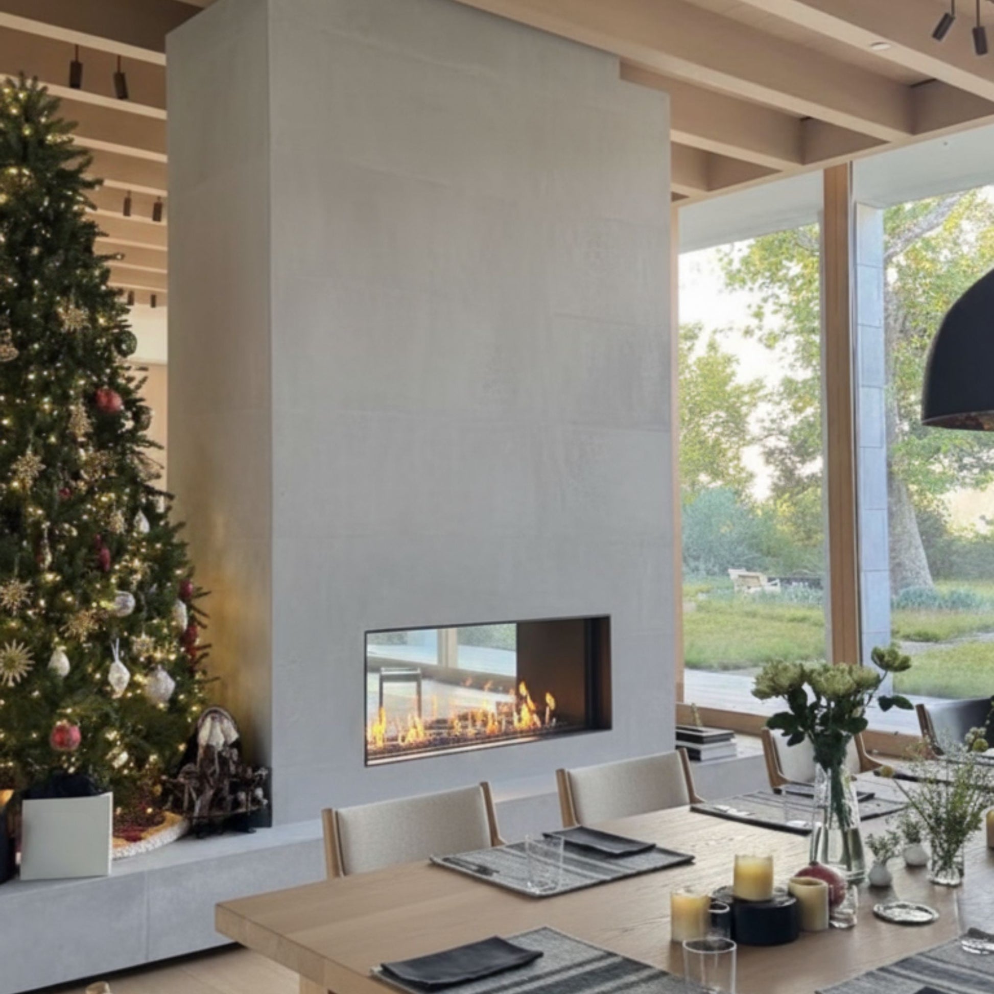 Kamineinsatz mit Eckansicht