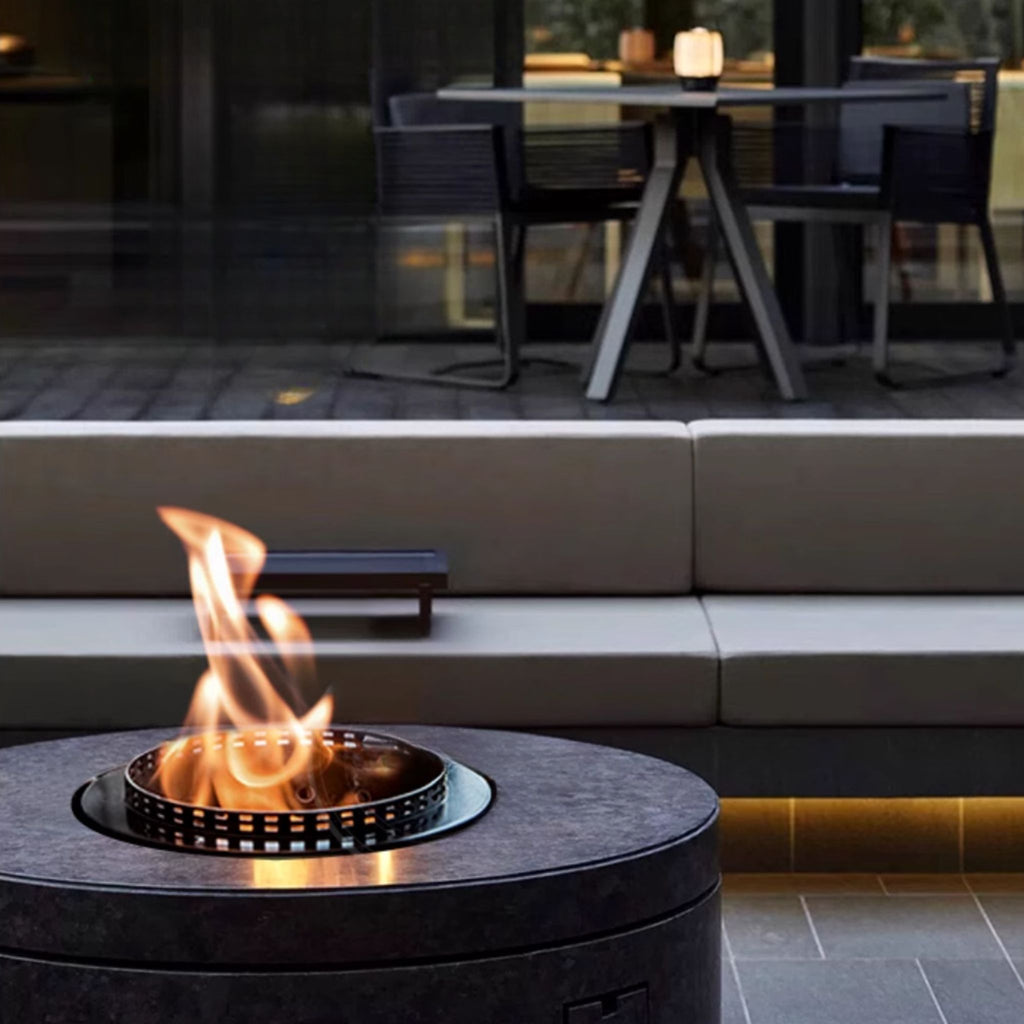 60cm Round Black Ethanol Burner