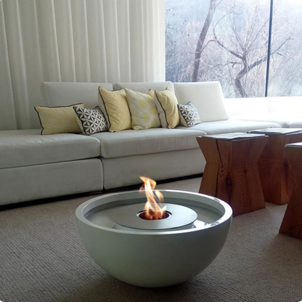 60cm Round Black Ethanol Burner
