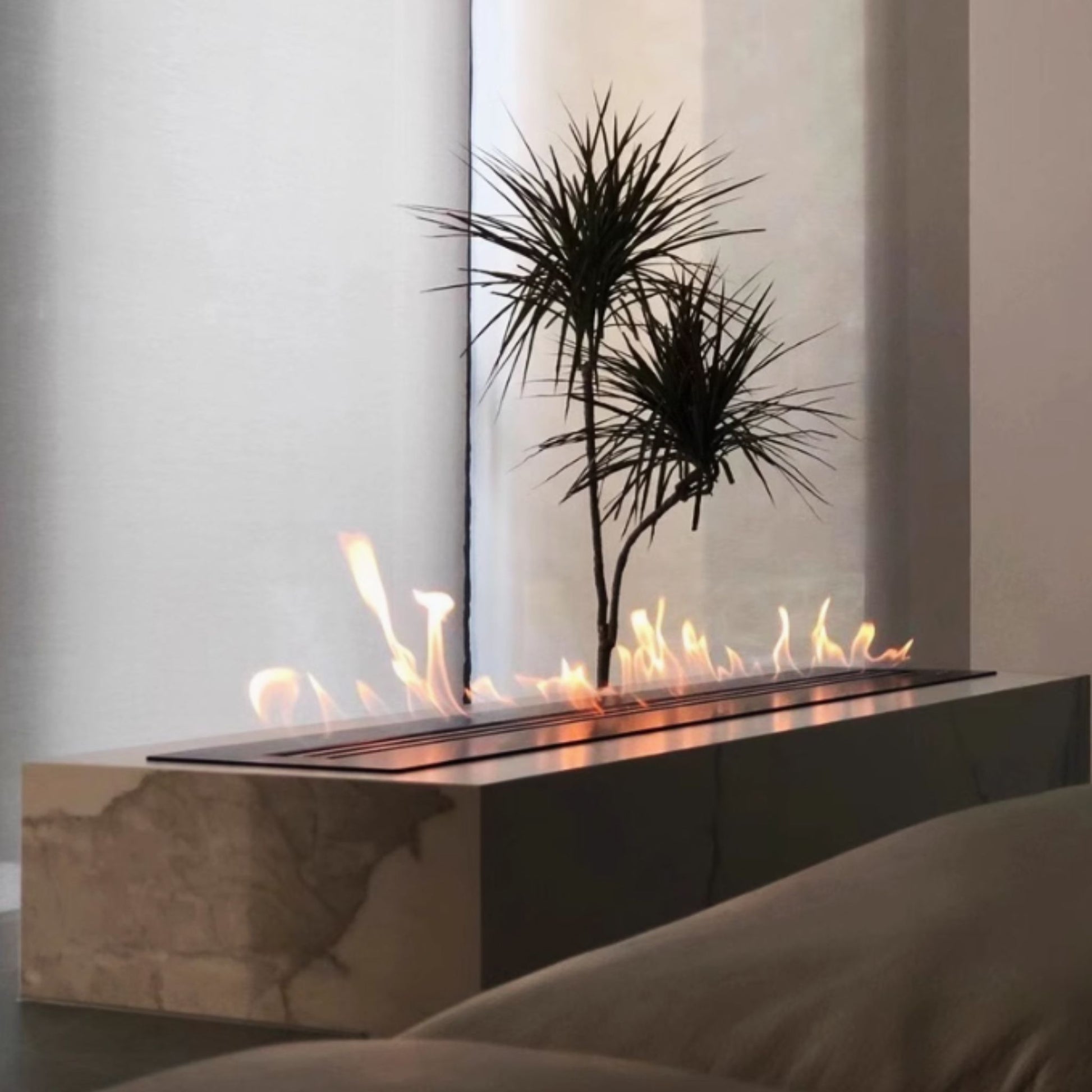 70cm Silver Ethanol Burner