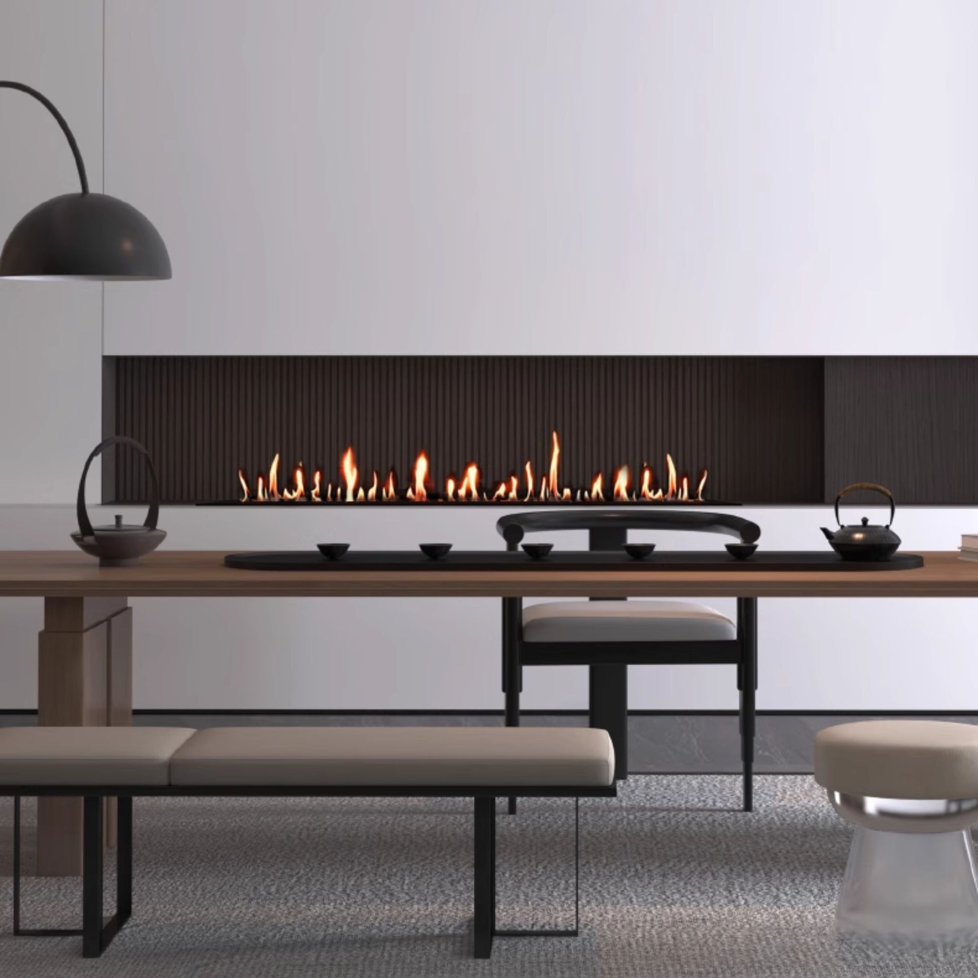 1.5m Black Ethanol Burner