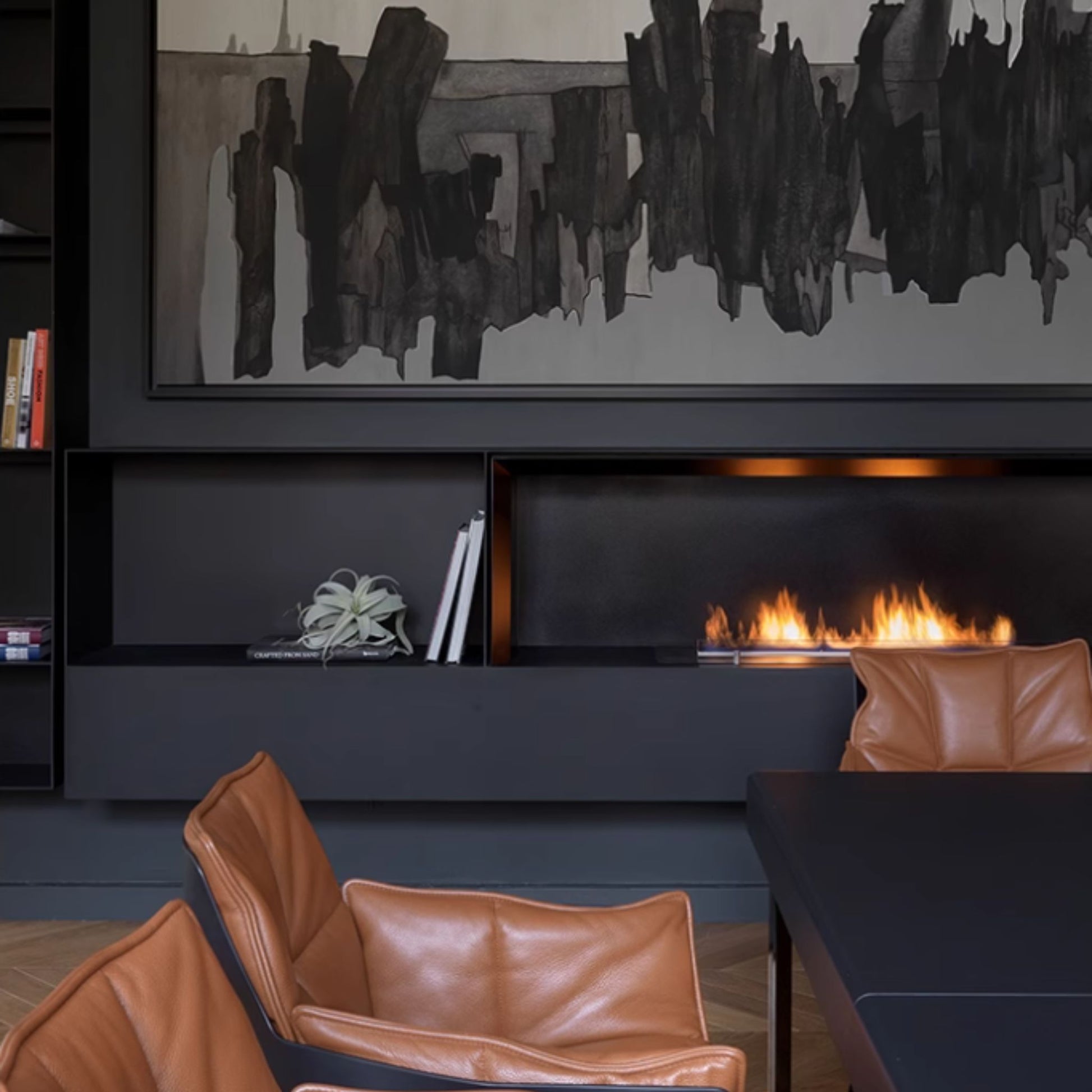 50cm Black Ethanol Burner