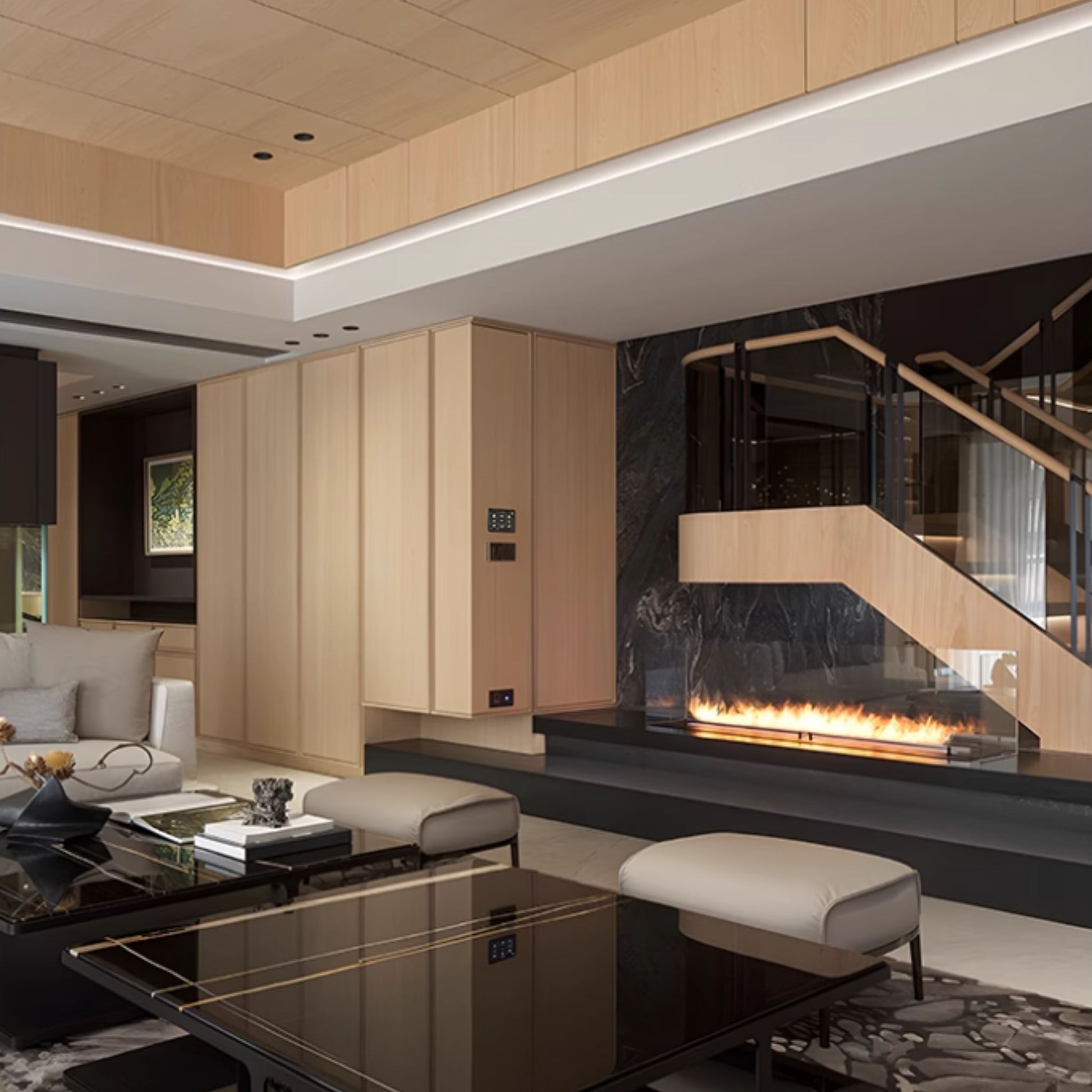 1.5m Black Ethanol Burner