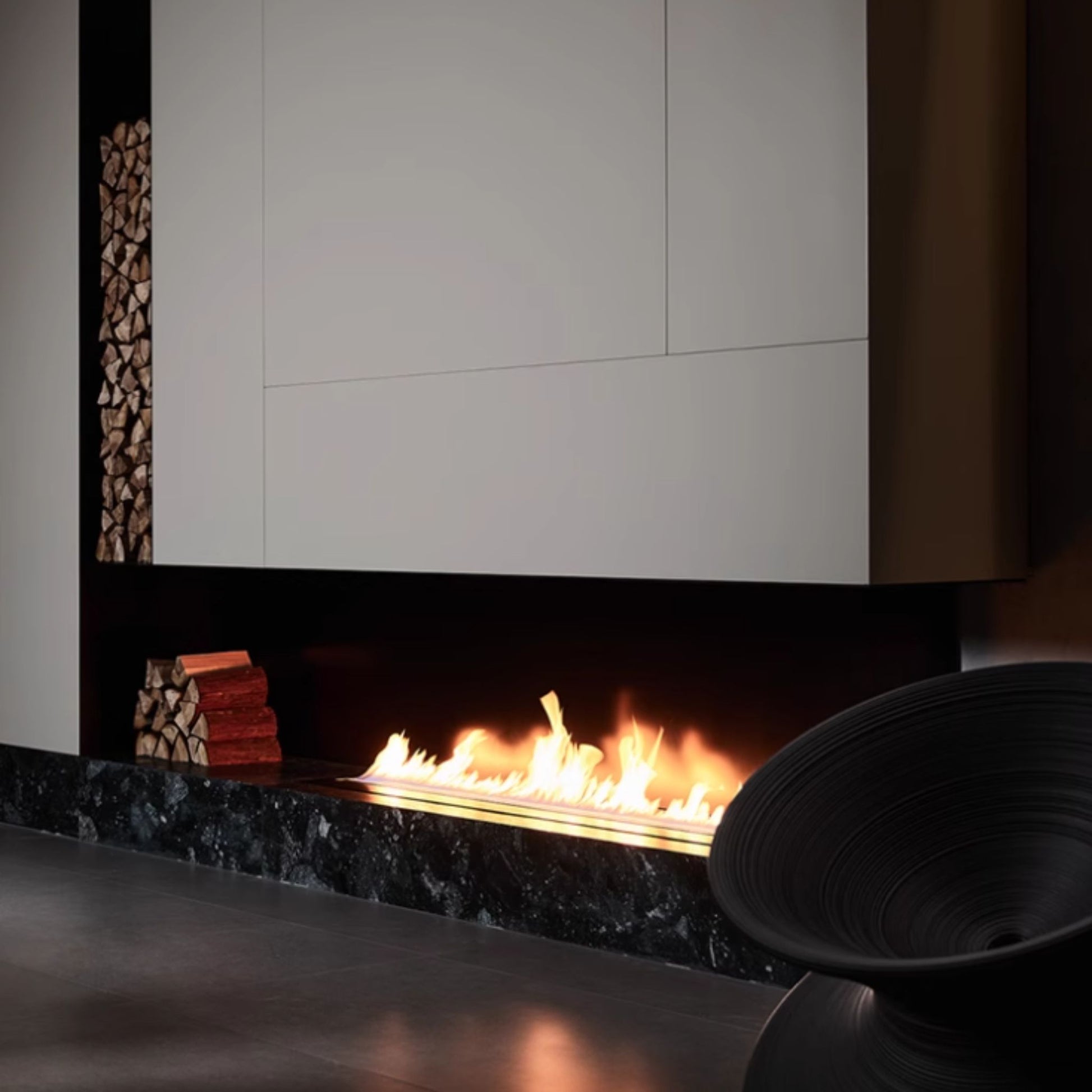 1.5m Black Ethanol Burner