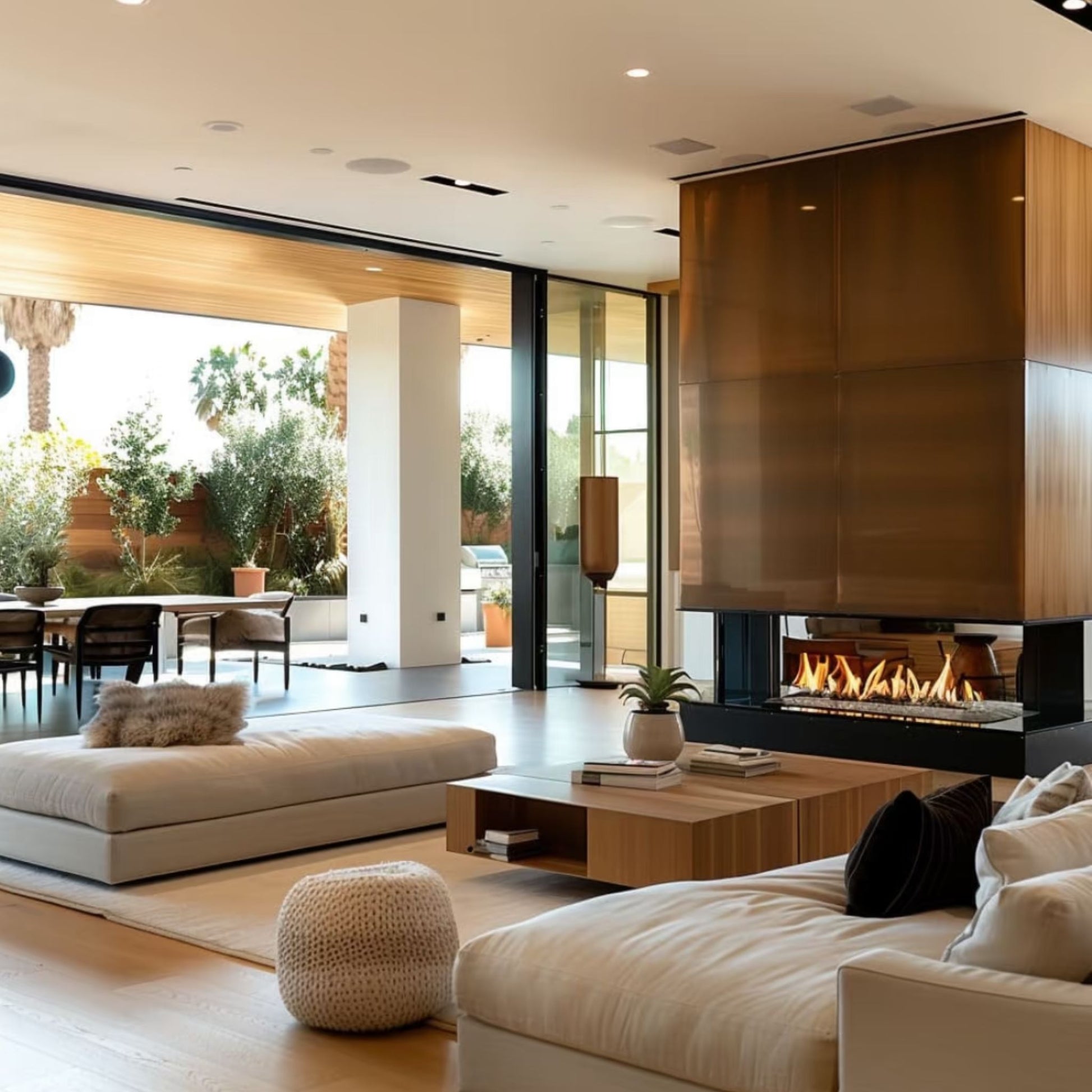 Insert de cheminée d'angle