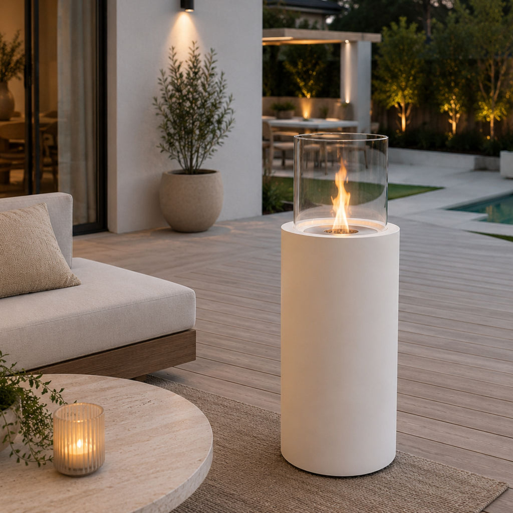 Elba Freestanding Fireplace White