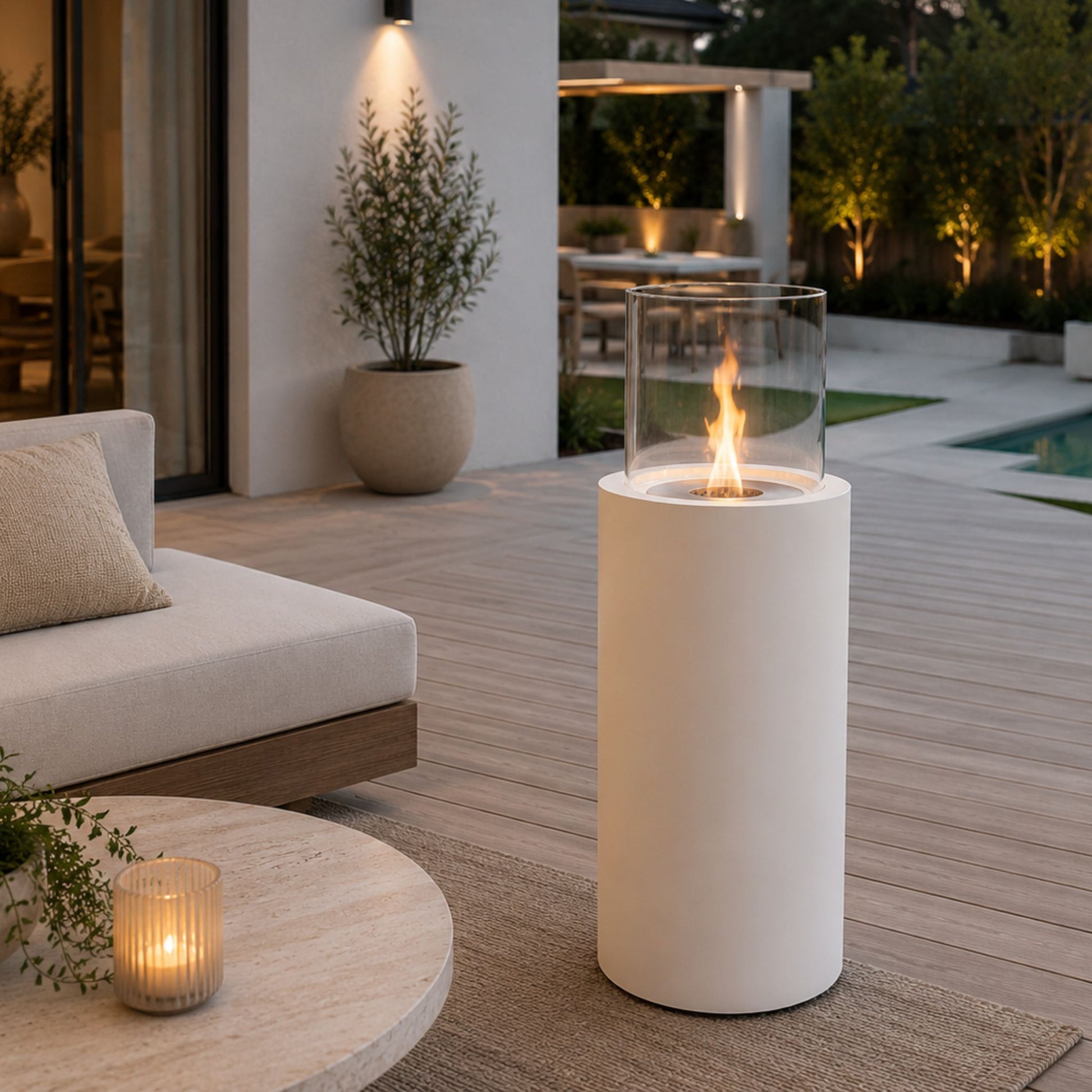 Elba Freestanding Fireplace White