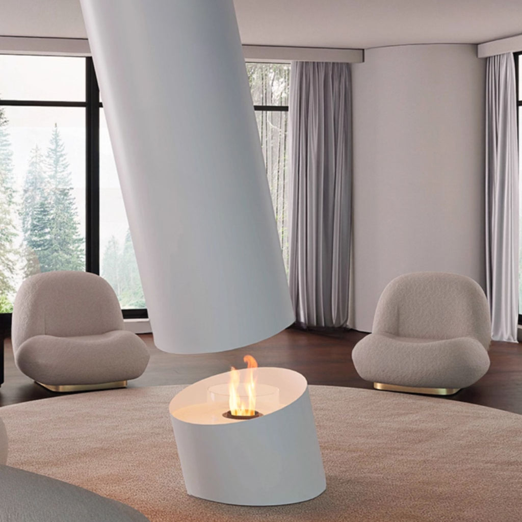 Glacier Hanging Fireplace Black