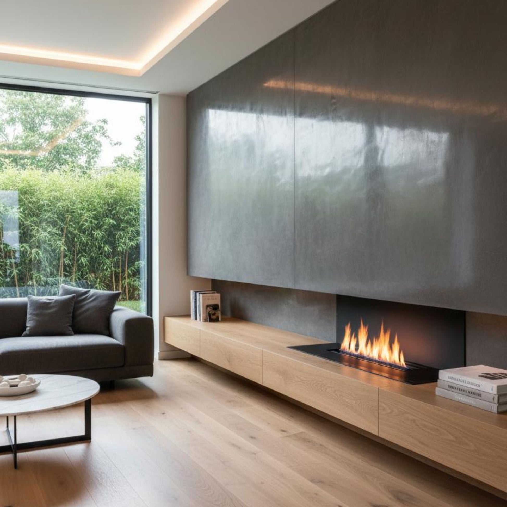 Open Front-View Fireplace Insert