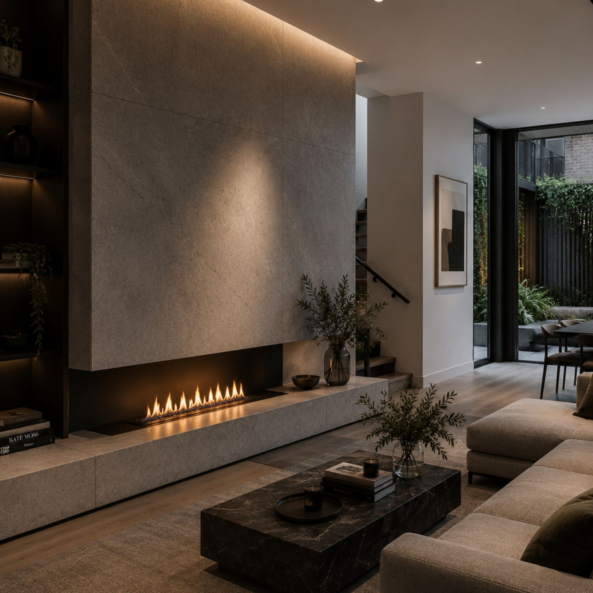Open Front-View Fireplace Insert