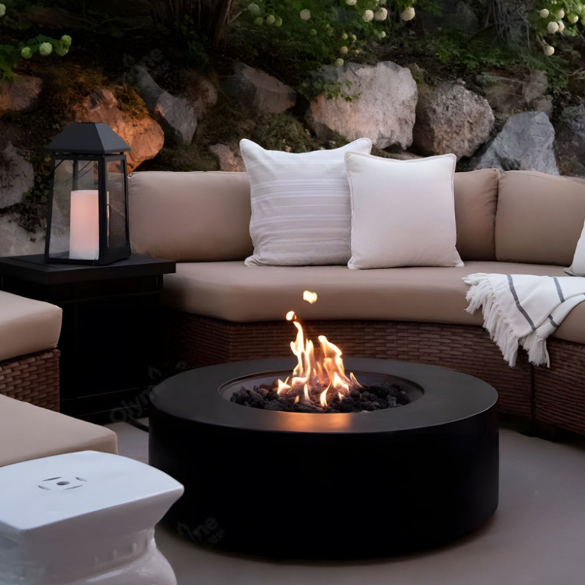 0.8m Oslo Fire Table Grey