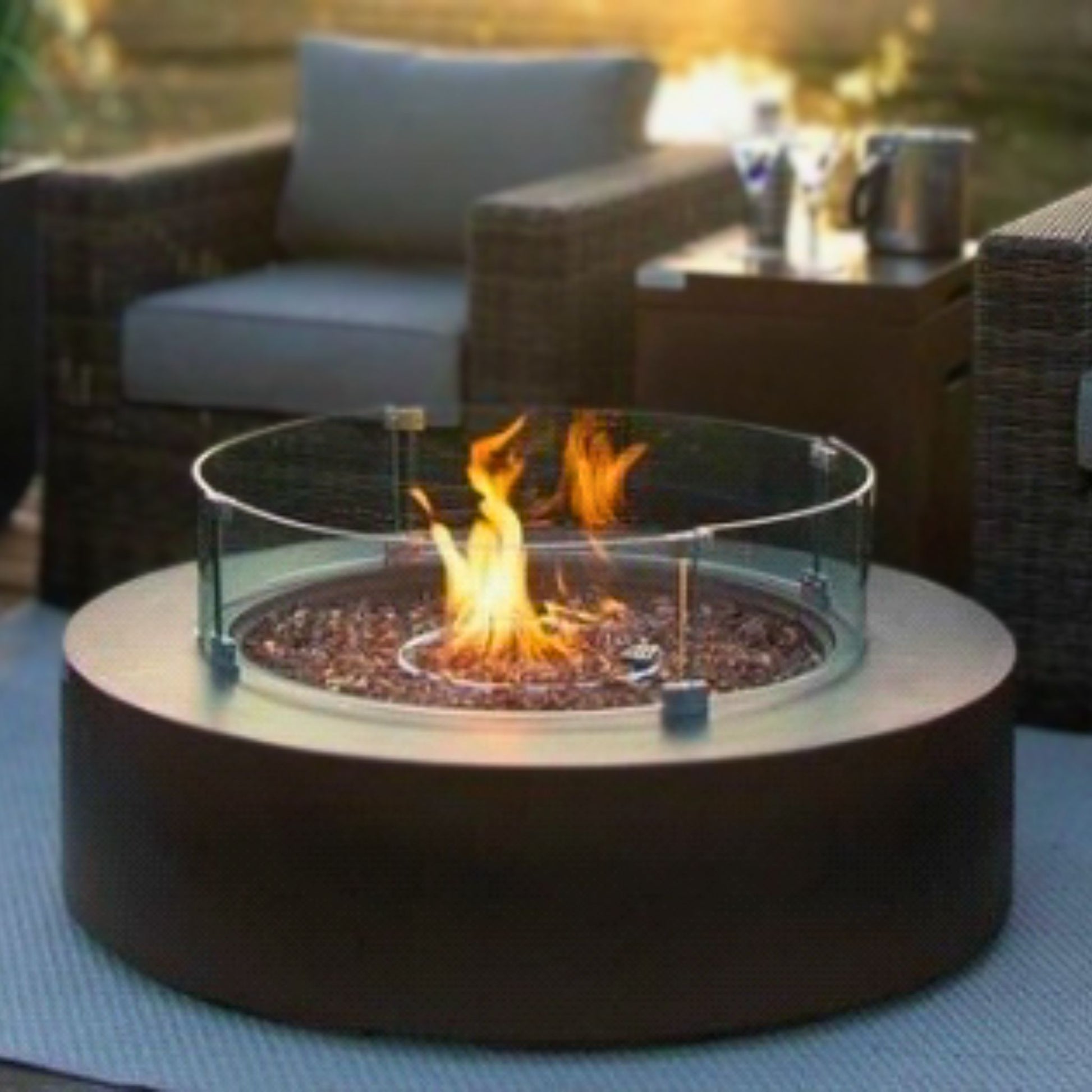0.8m Oslo Fire Table Grey