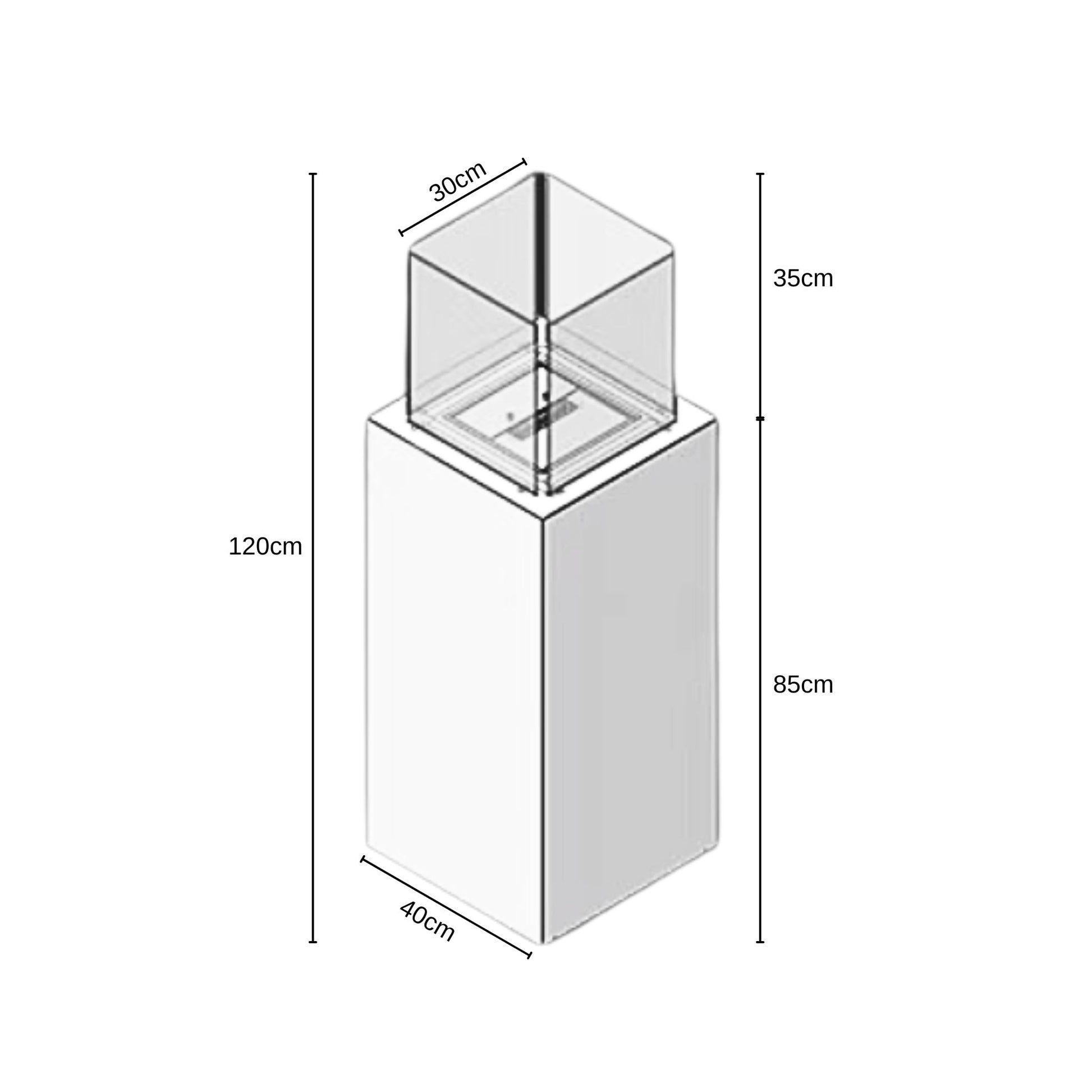 Allia Freestanding Fireplace Black